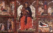 unknow artist Virgin and Child Enthroned with Scenes from the Life of the Virgin oil painting on canvas